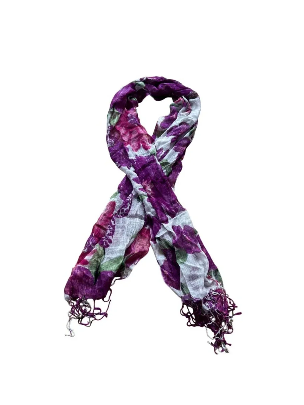 Purple Floral 100% Linen Size 70